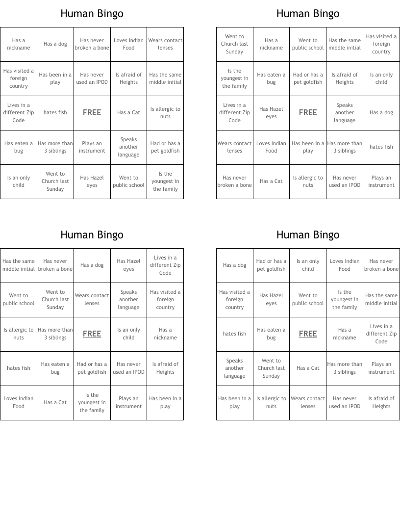 Human Bingo