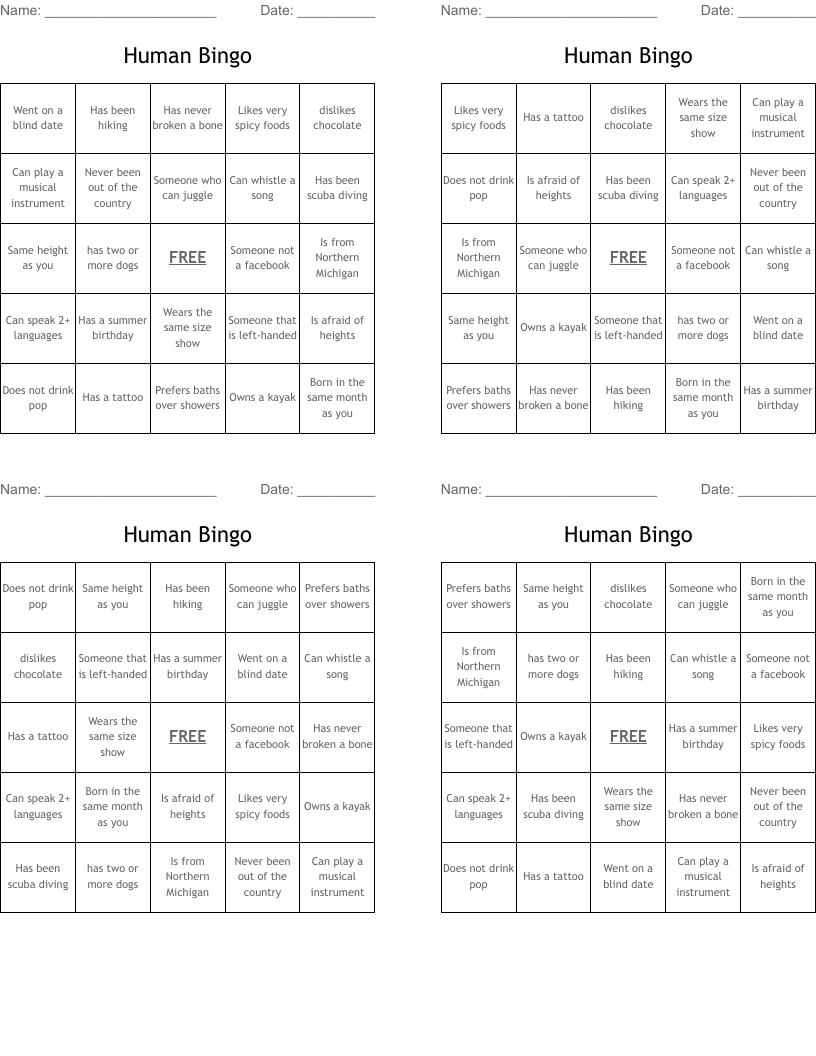 Human Bingo