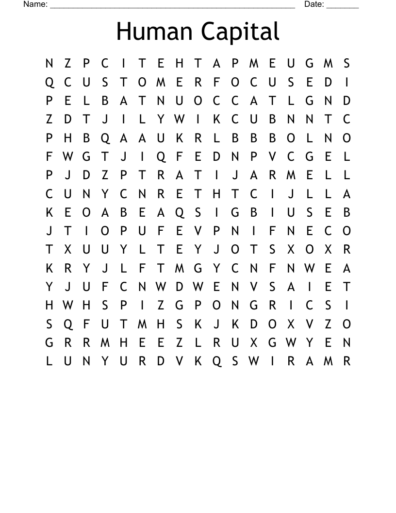 Human Capital Word Search