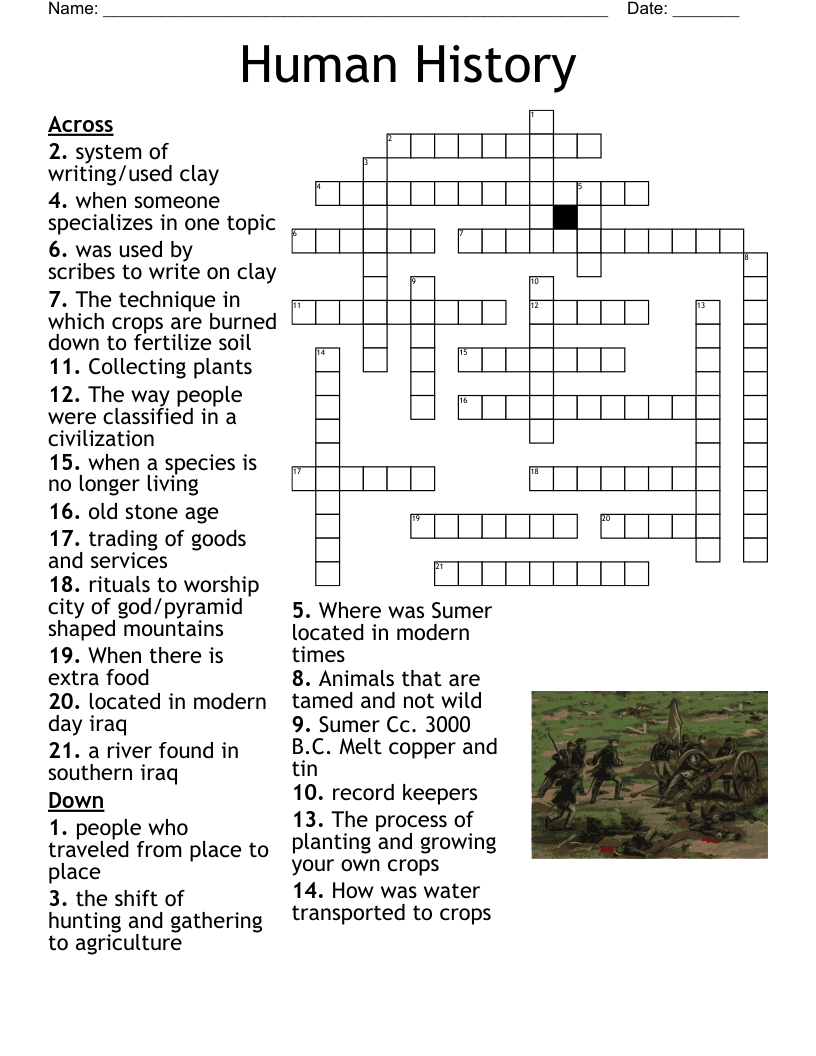 Human History Crossword