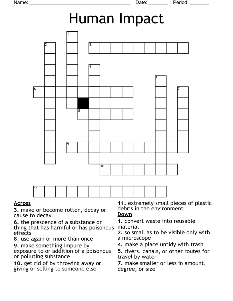 Human Impact  Crossword