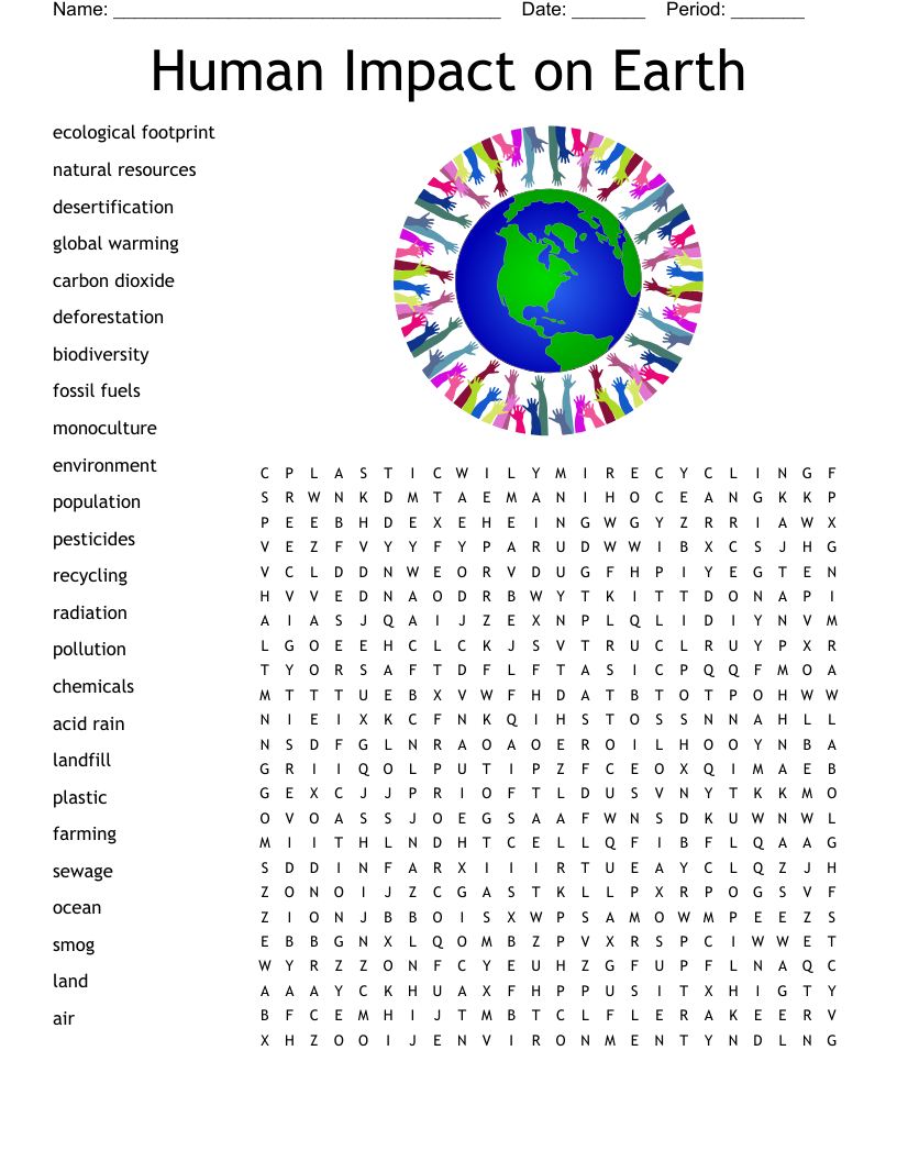 Human Impact on Earth Word Search