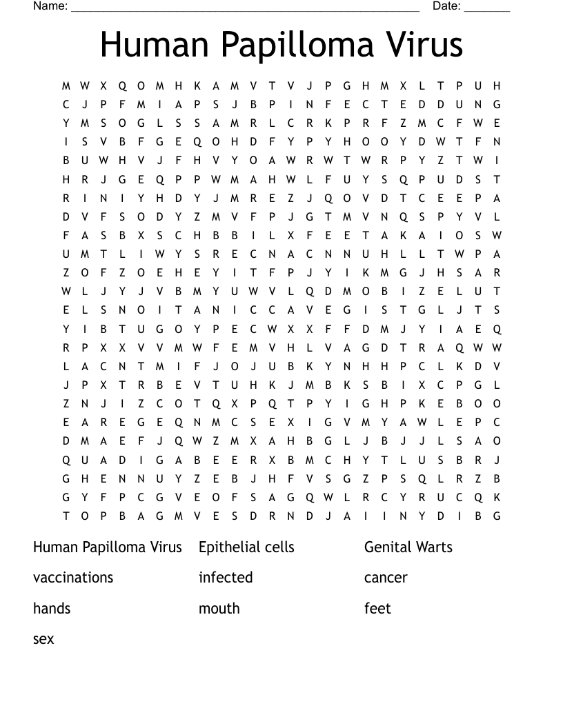 Human Papilloma Virus Word Search