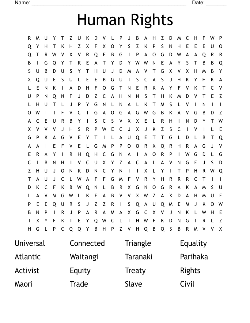 Human Rights Word Search