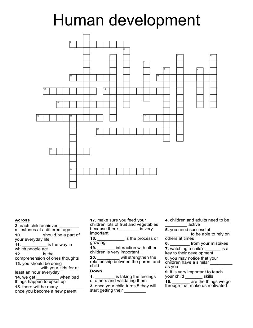 Human development Crossword