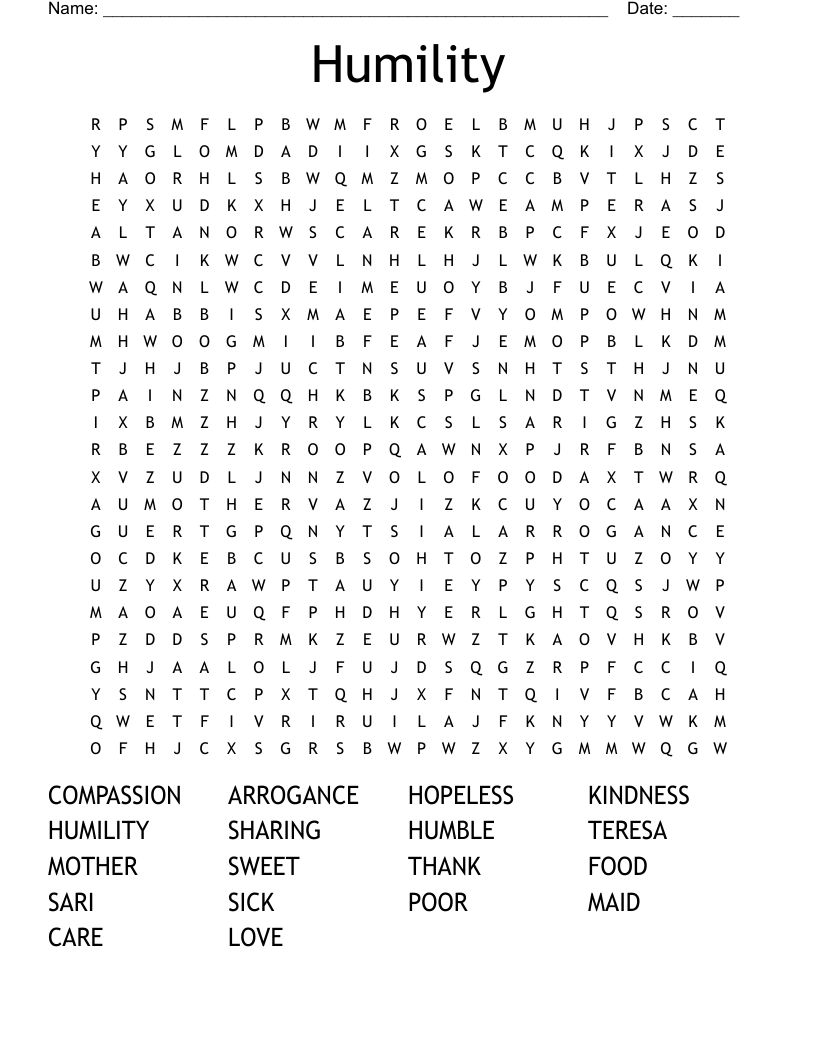 Humility Word Search