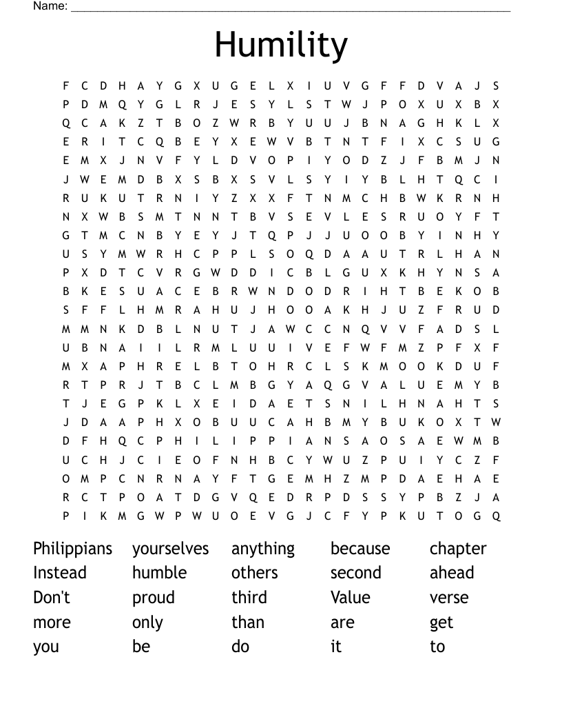 Humility Word Search