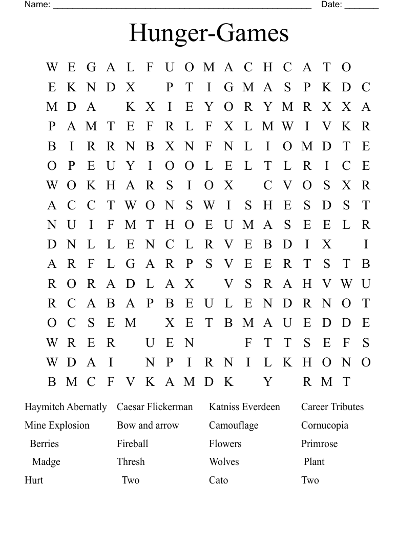 Hunger-Games Word Search