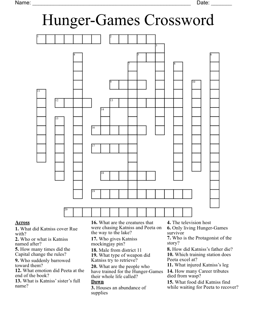 Hunger-Games Crossword