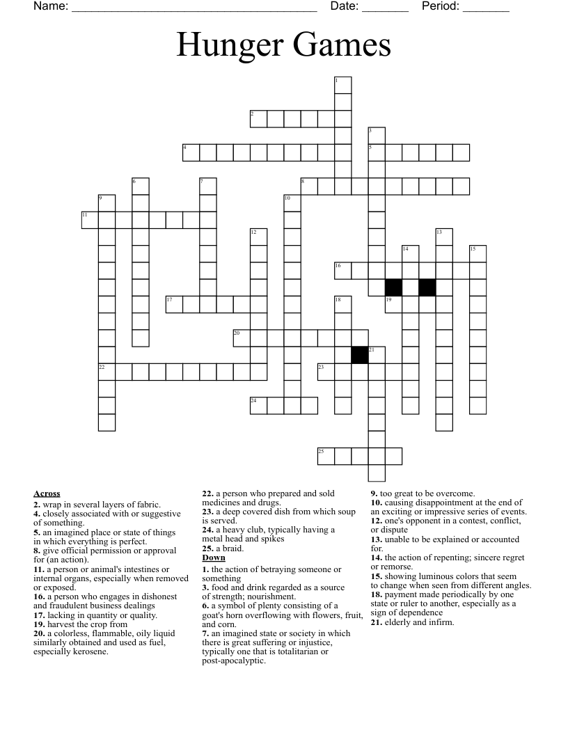 Hunger Games Crossword