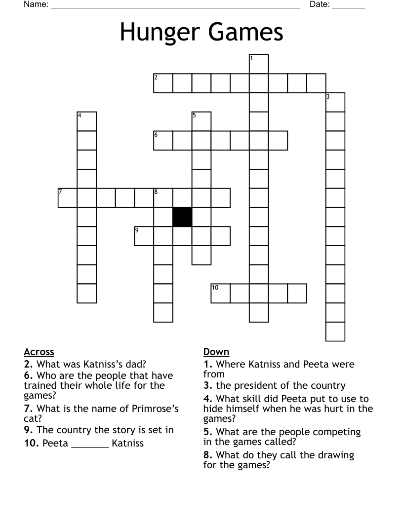 Hunger Games Crossword
