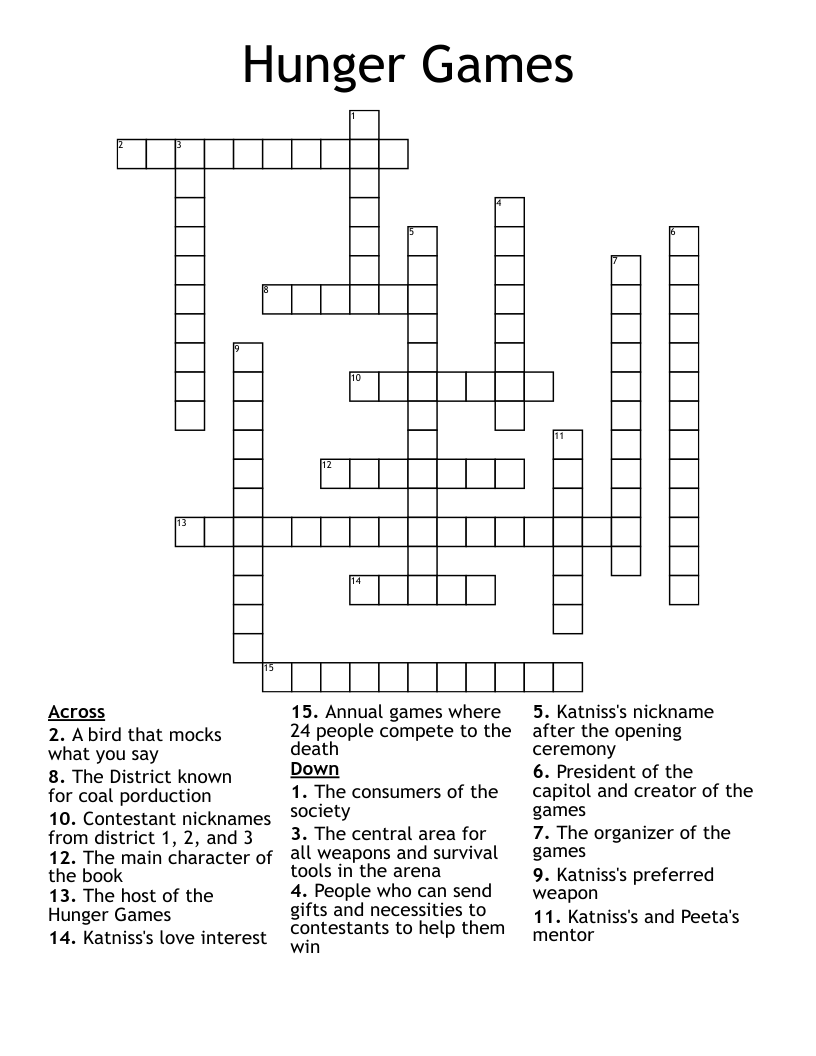 Hunger Games Crossword