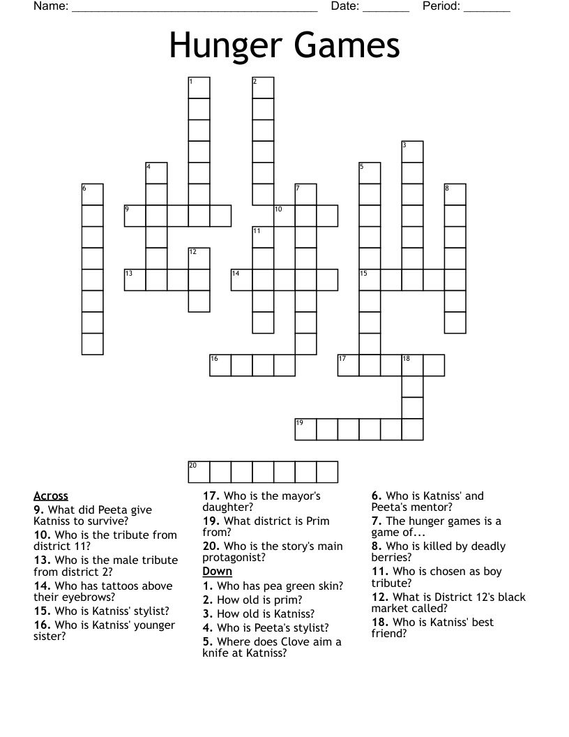 Hunger Games Crossword