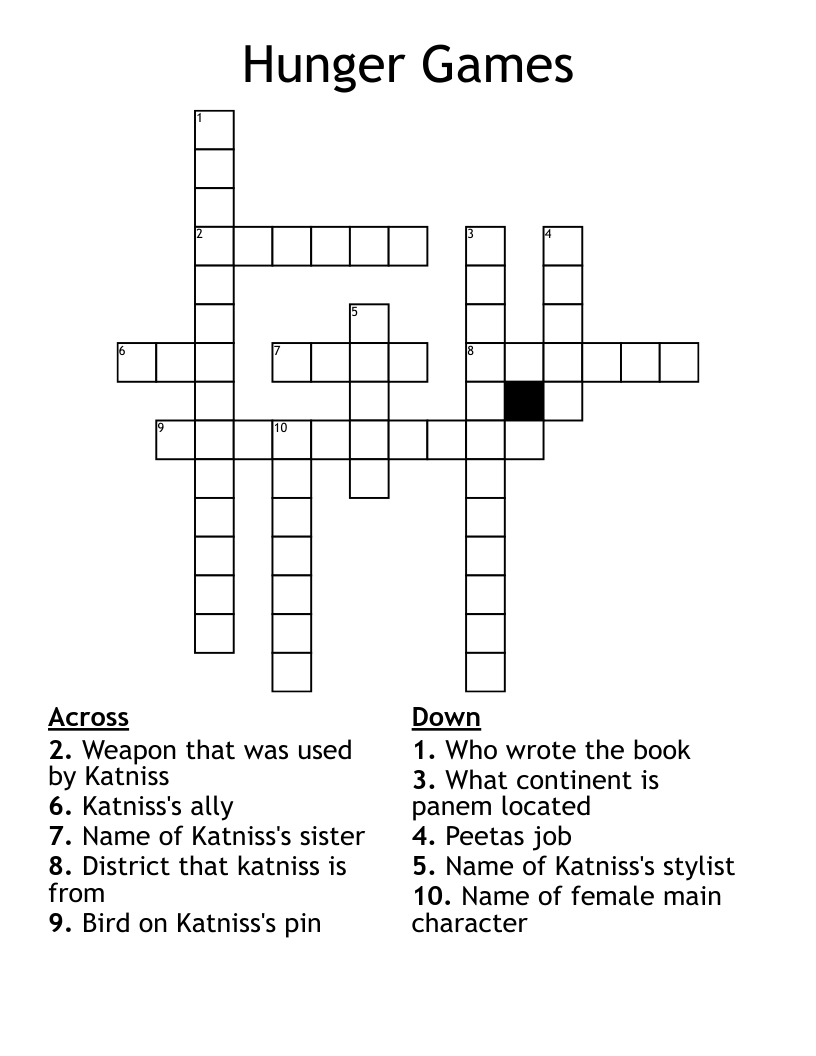 Hunger Games Crossword