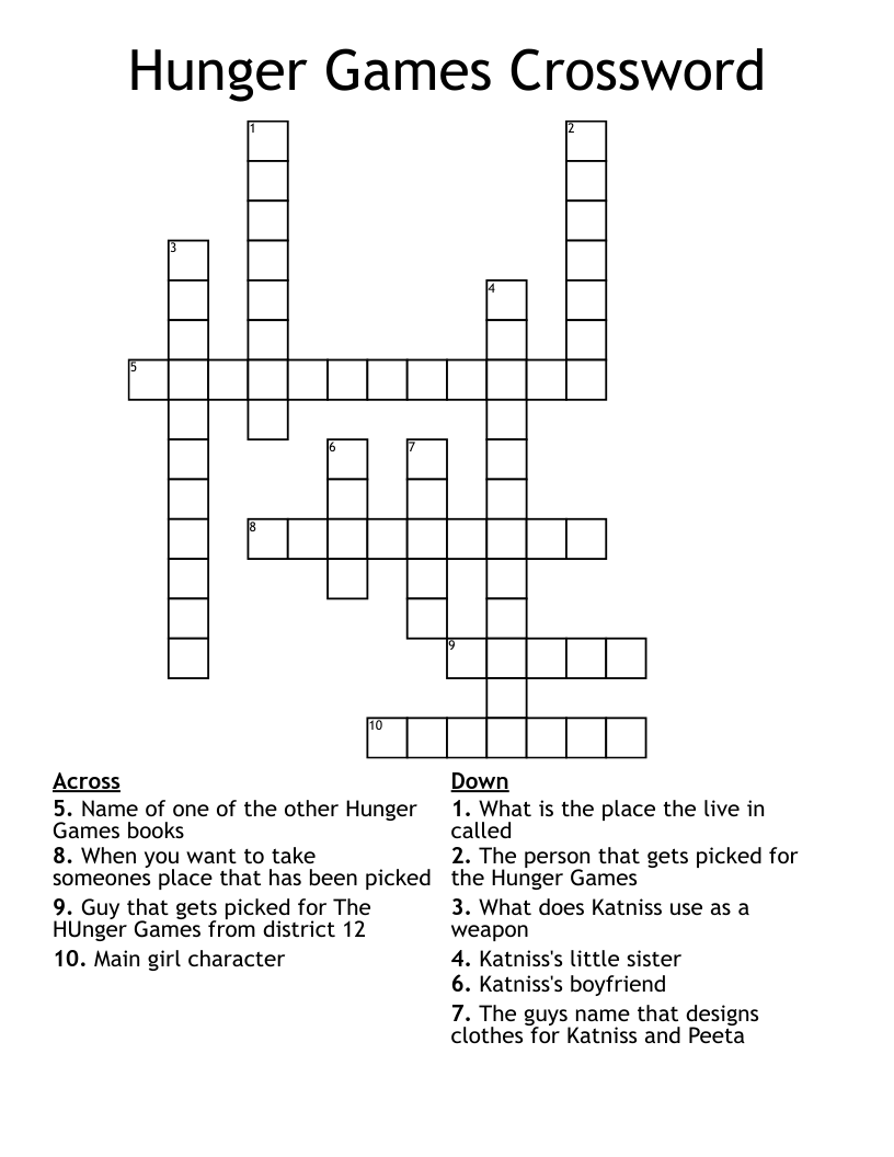 Hunger Games Crossword