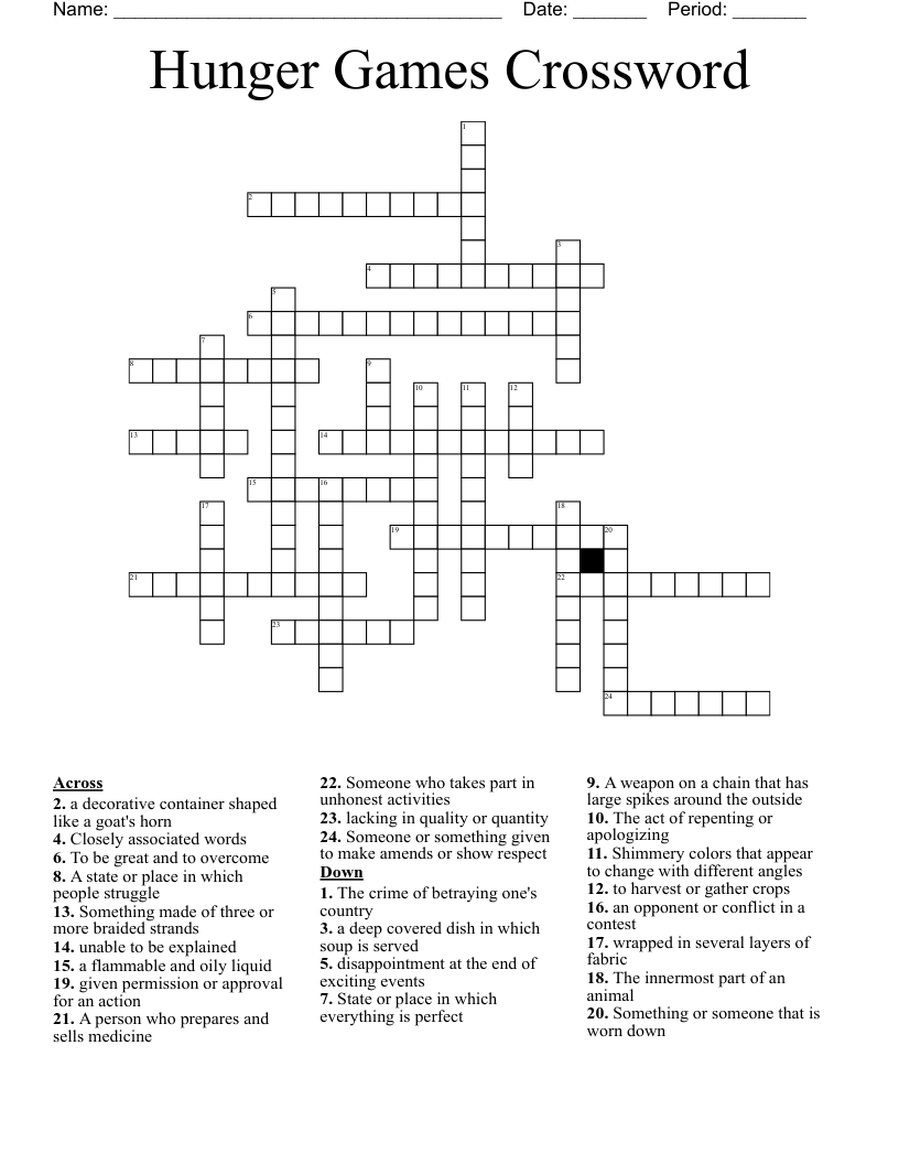 Hunger Games Crossword