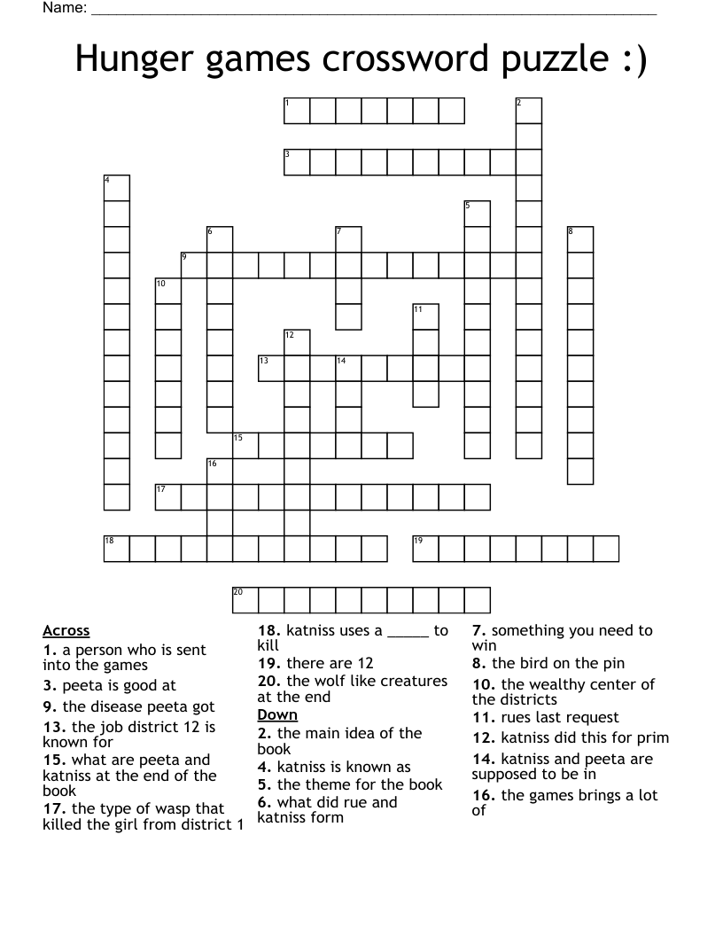 Hunger games crossword puzzle :)