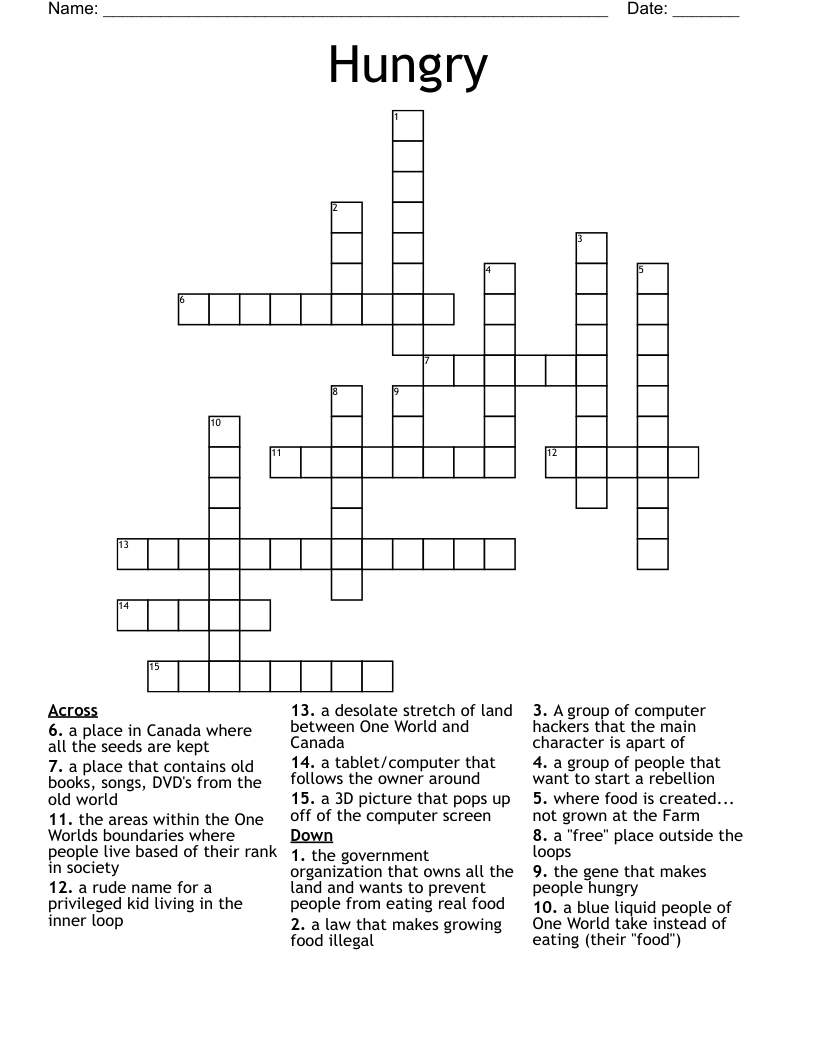 Hungry Crossword