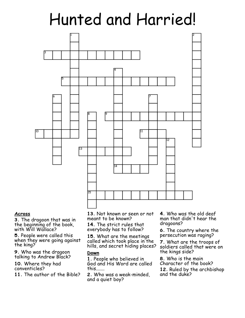 Hunted and Harried! Crossword