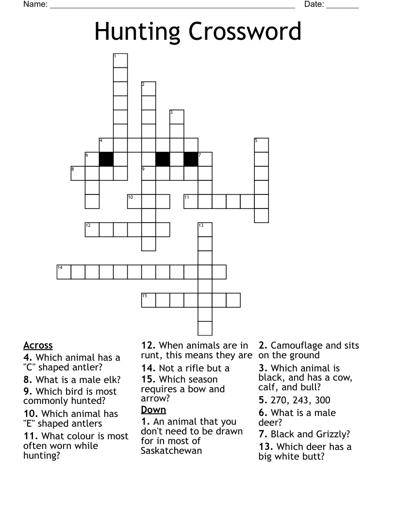 Hunting Crossword