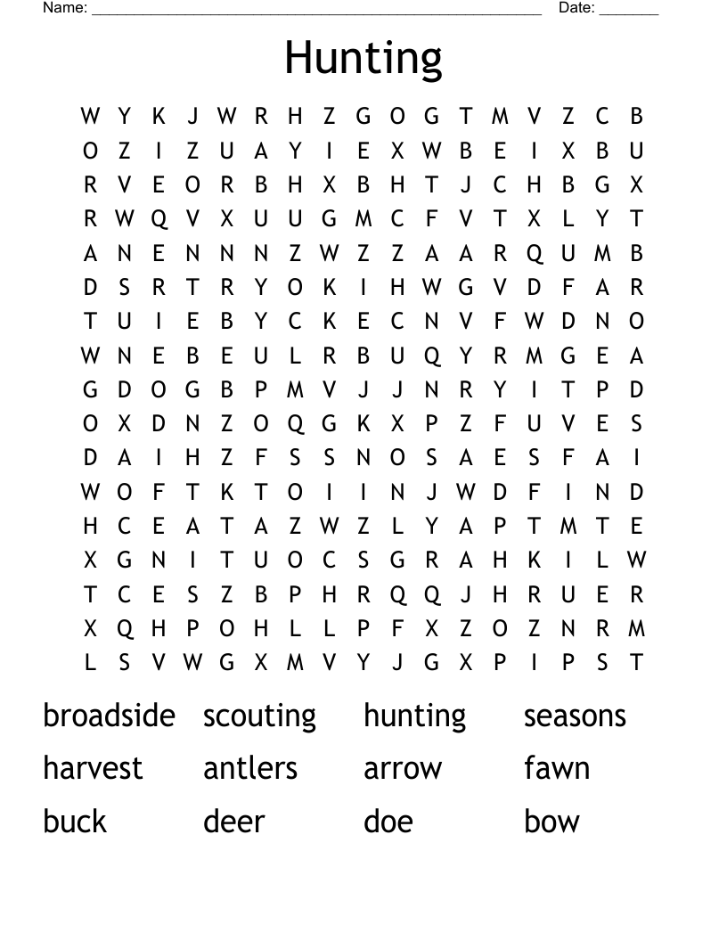Hunting  Word Search