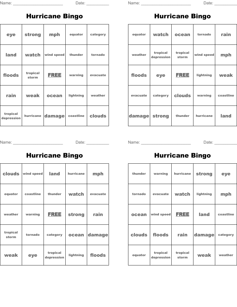 Hurricane Bingo
