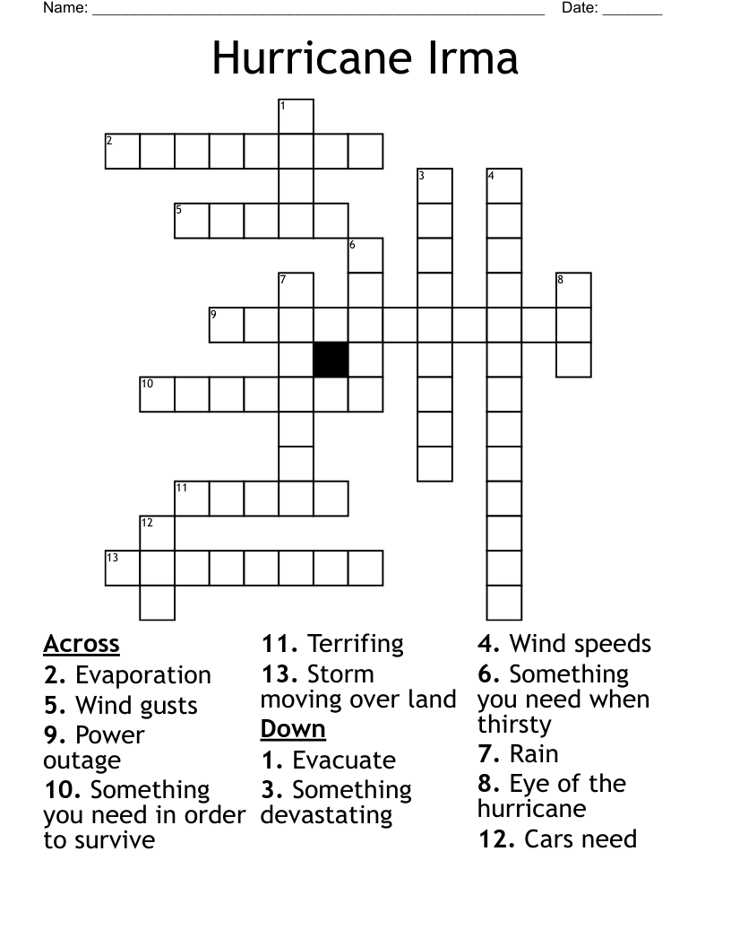 Hurricane Irma  Crossword