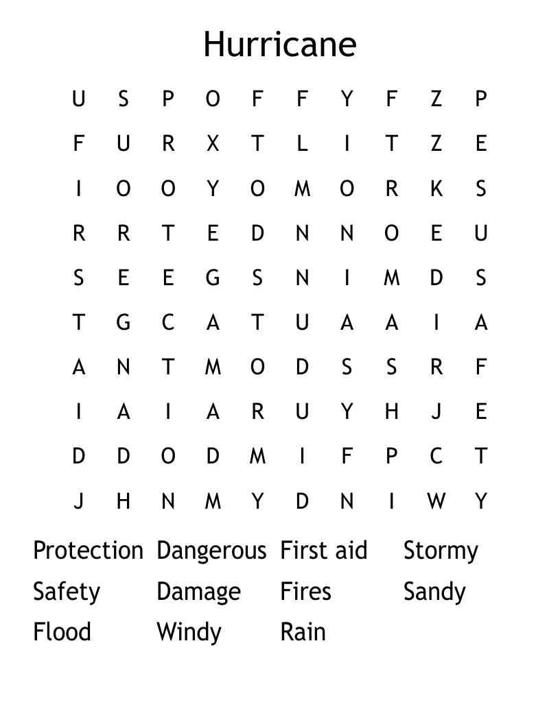 Hurricane  Word Search