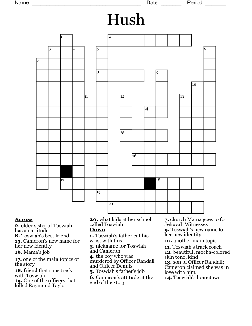 Hush Crossword