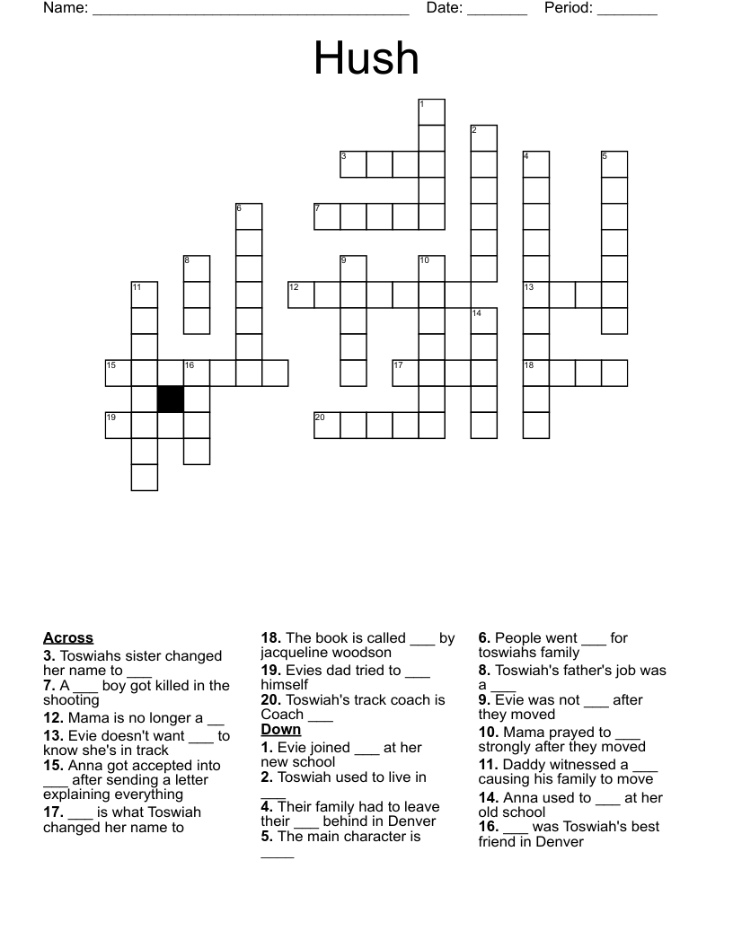 Hush  Crossword
