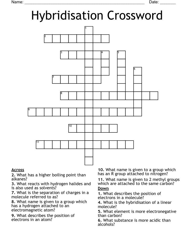 Hybridisation Crossword