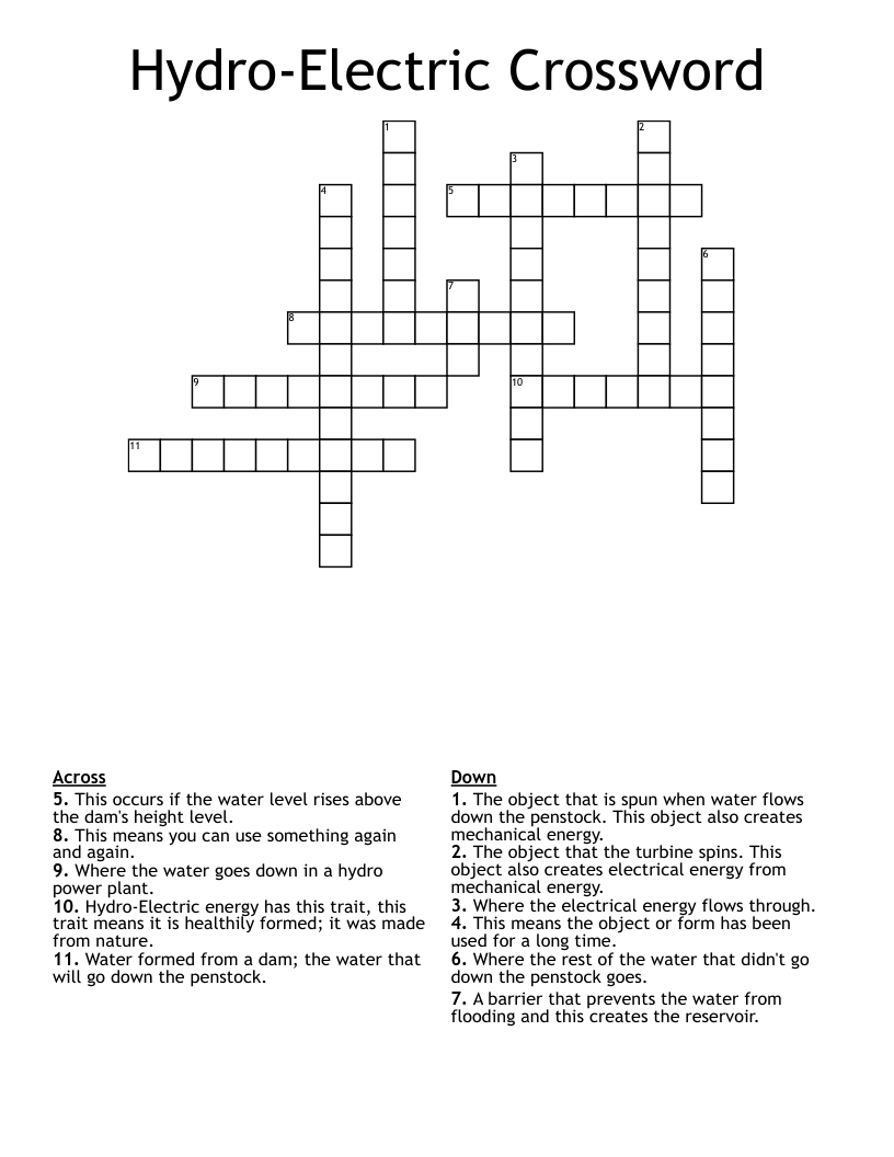 Hydro-Electric Crossword