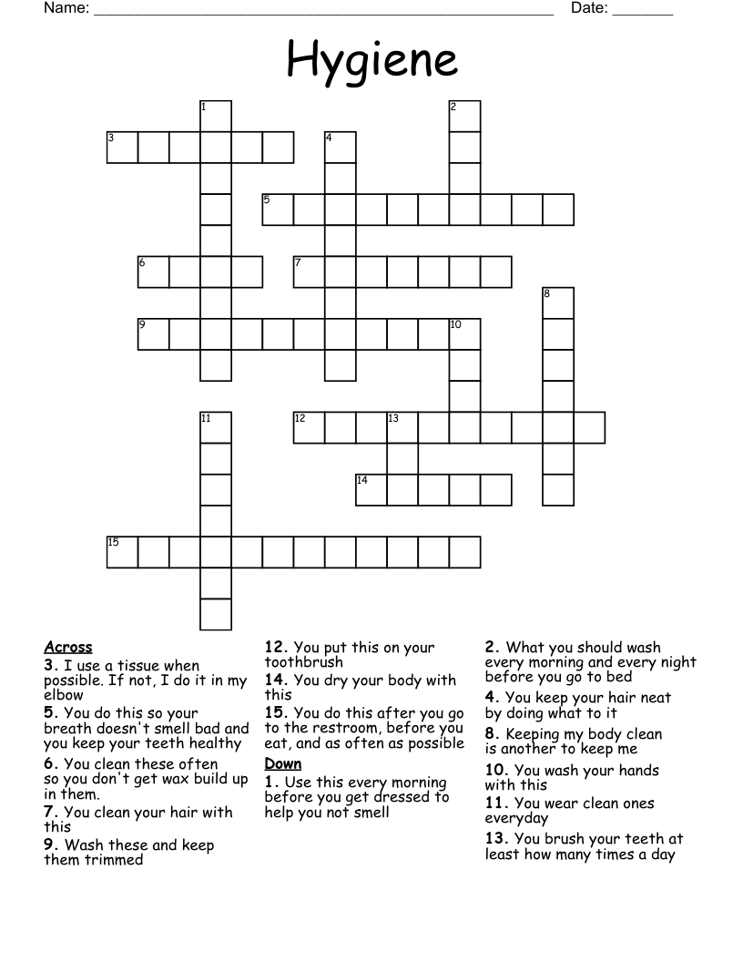 Hygiene Crossword