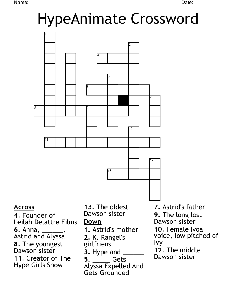 HypeAnimate Crossword