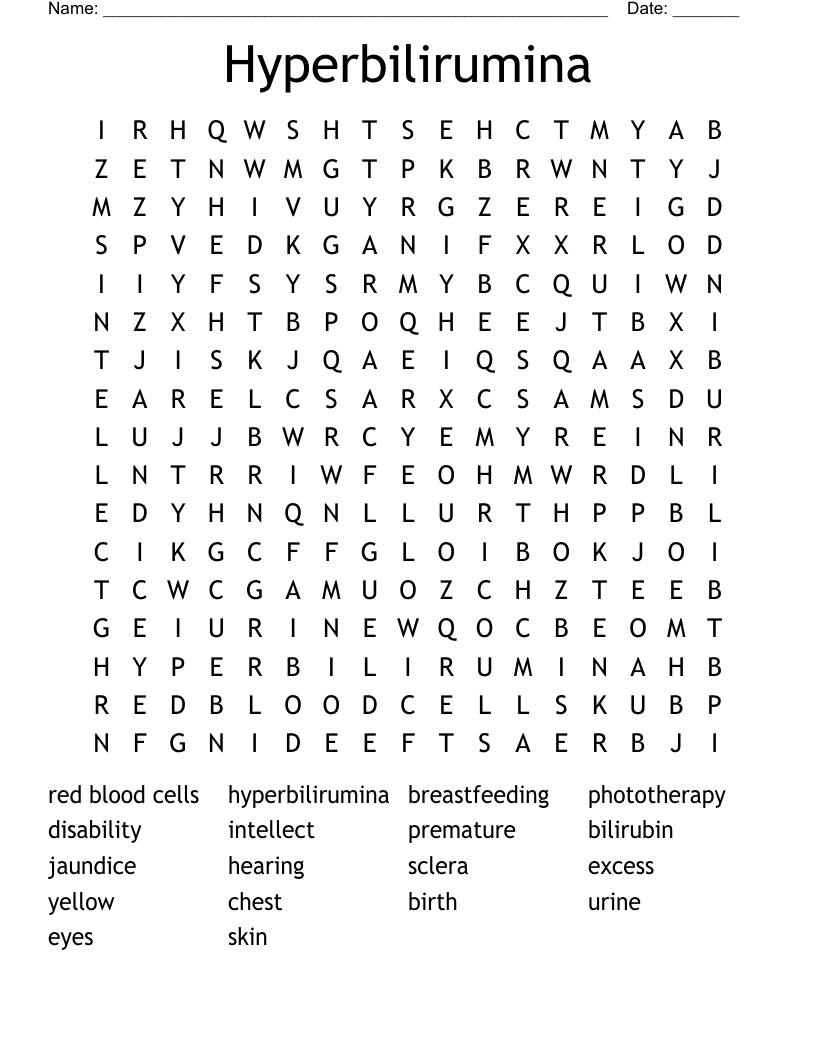 Hyperbilirumina Word Search