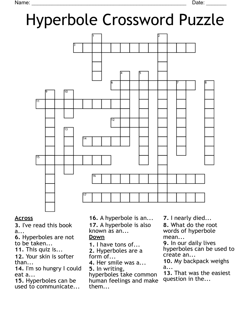 Hyperbole Crossword Puzzle
