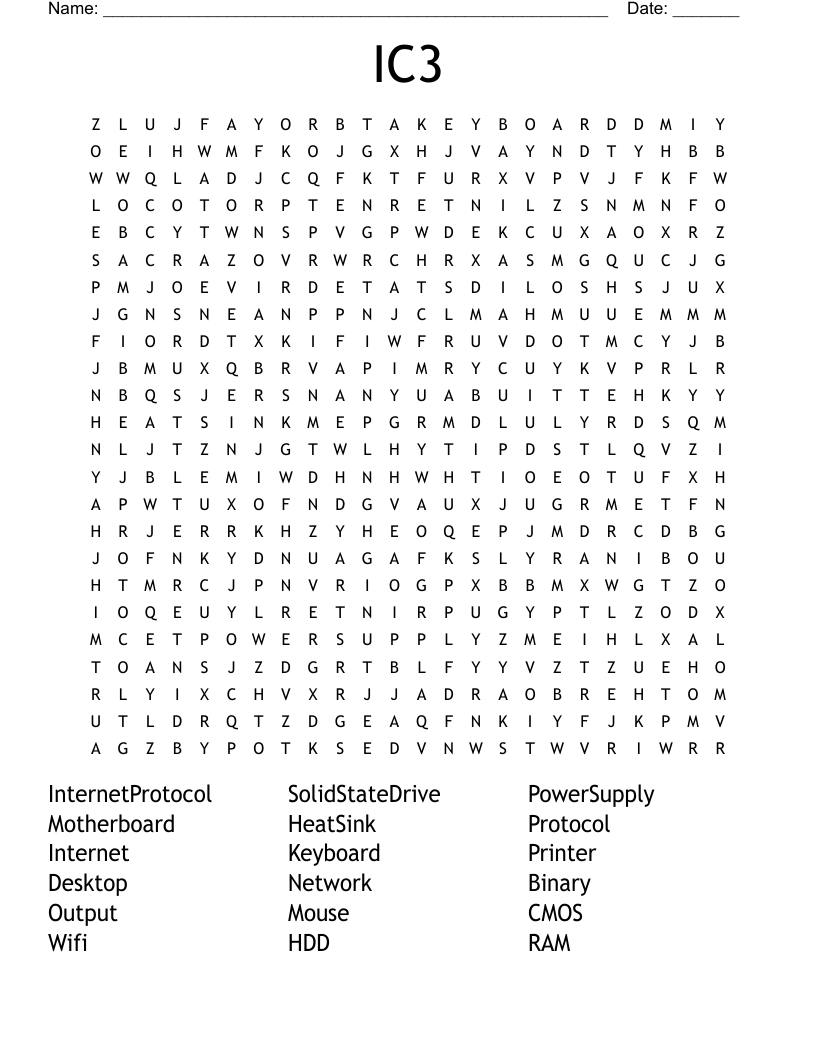 IC3 Word Search