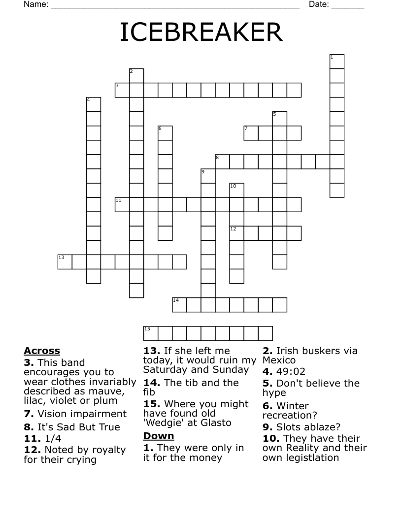 ICEBREAKER Crossword