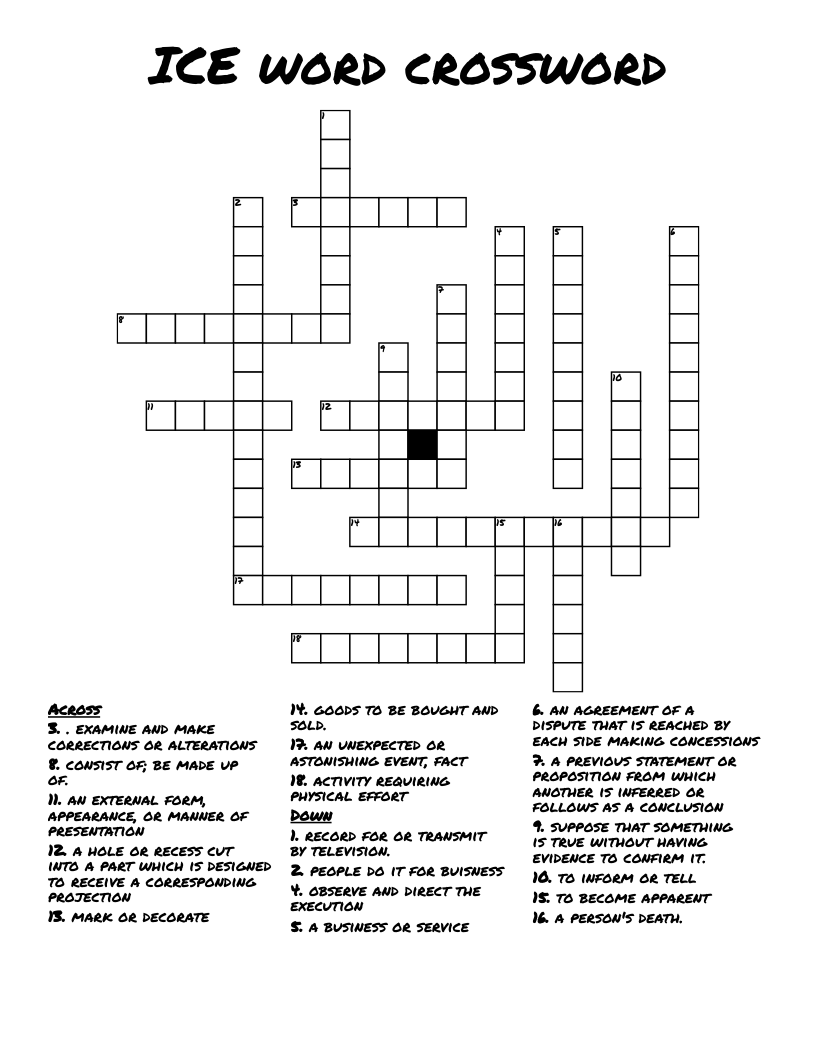 ICE word crossword