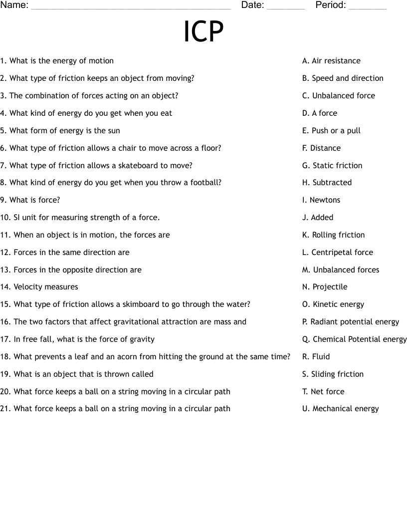 ICP Worksheet