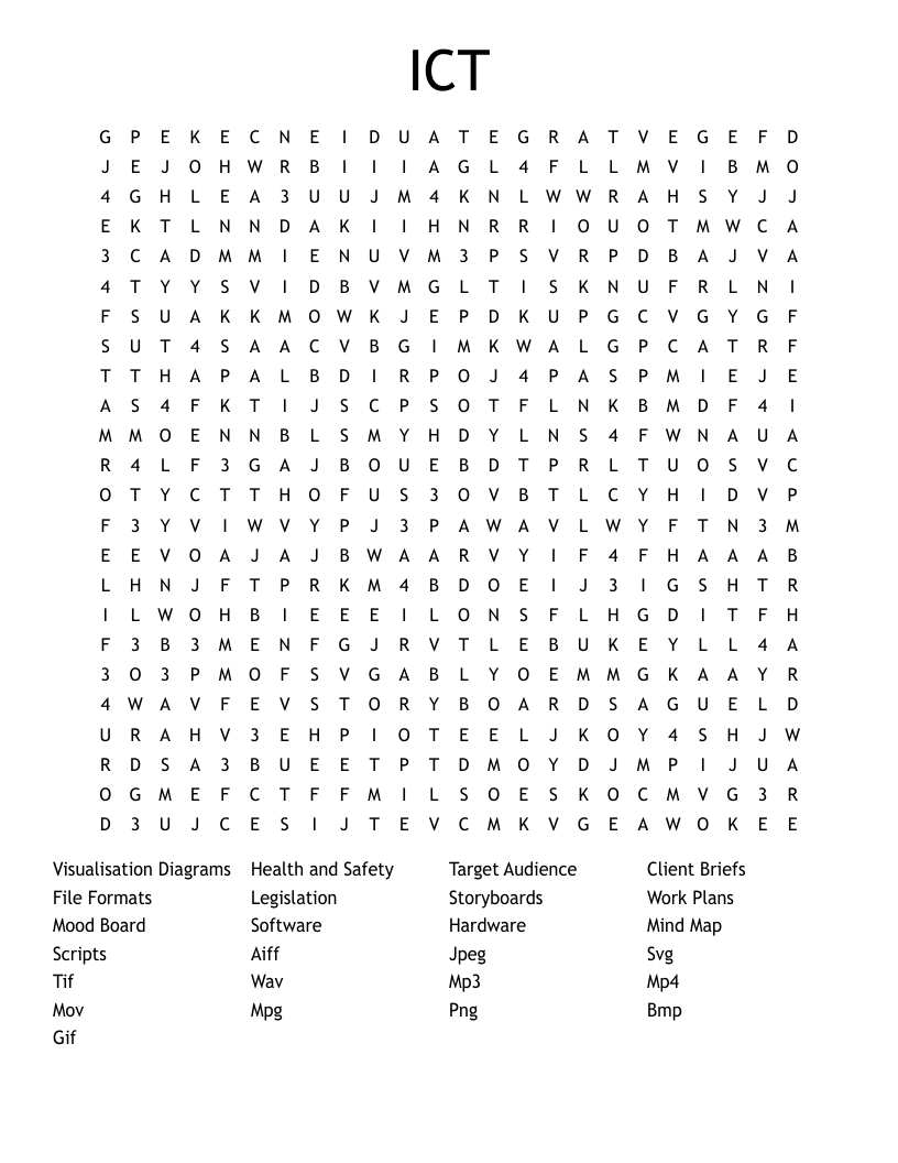 ICT Word Search