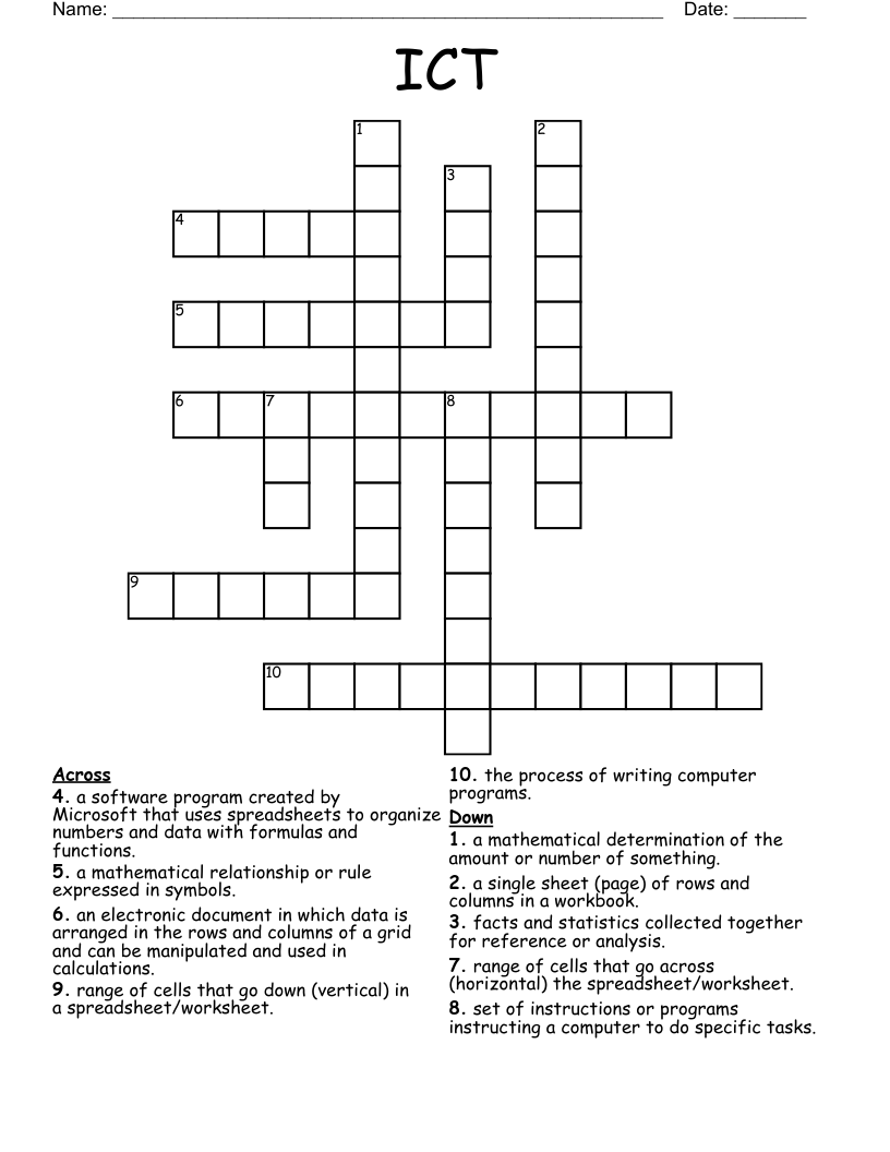 ICT Crossword
