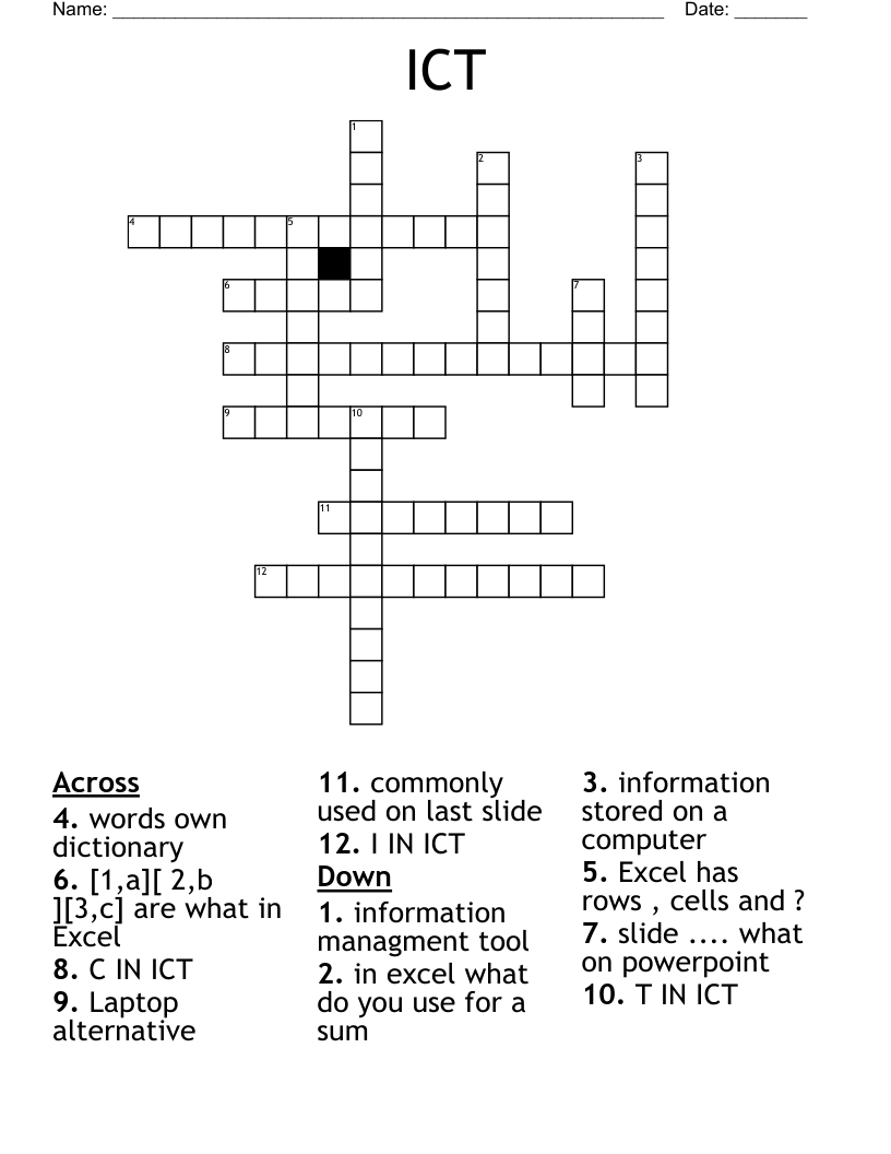 ICT Crossword