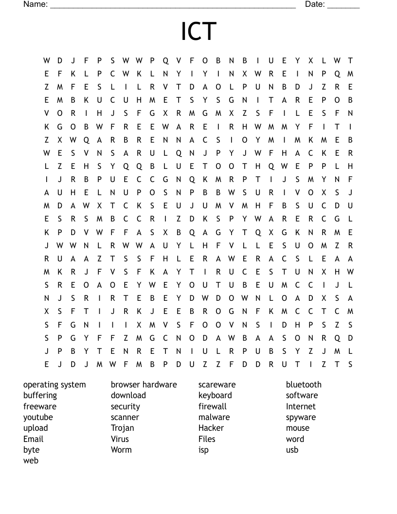ICT Word Search