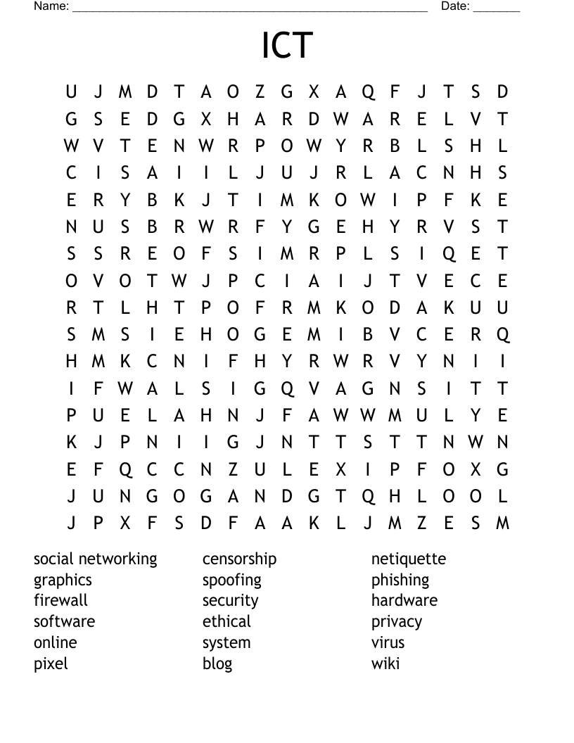 ICT Word Search