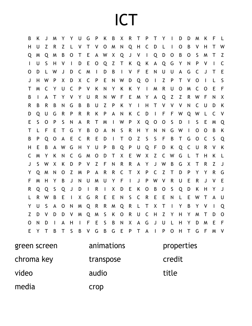 ICT  Word Search