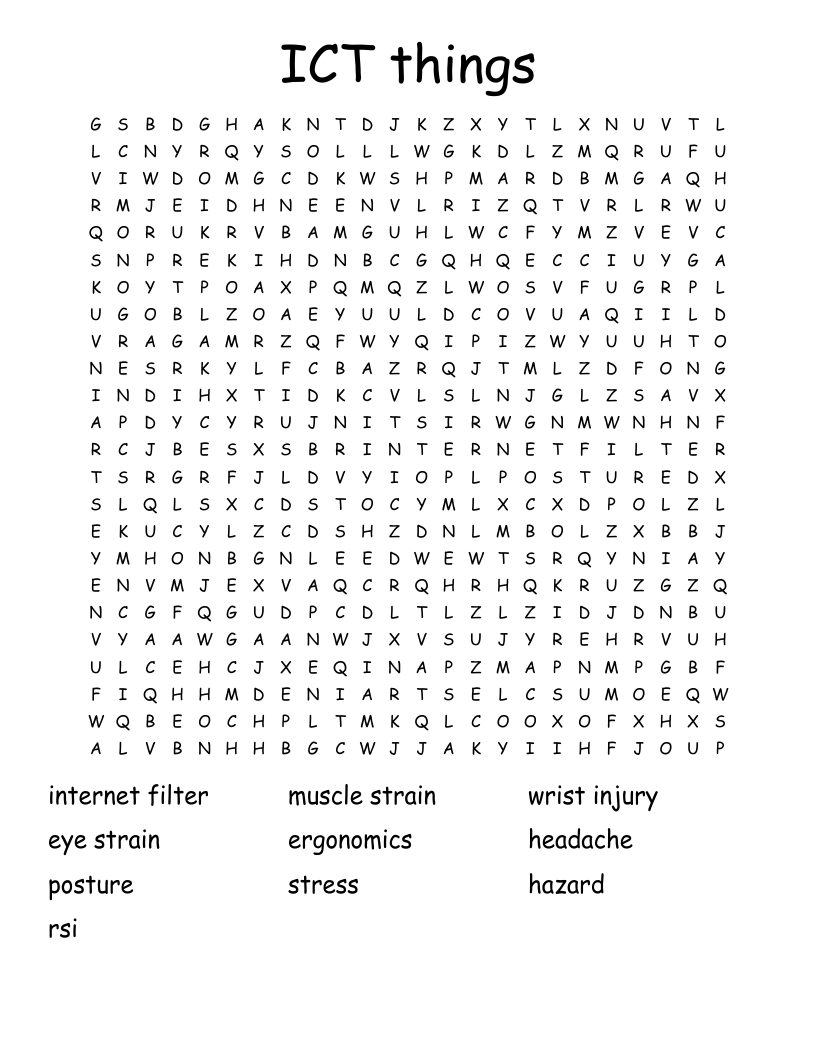 ICT things Word Search