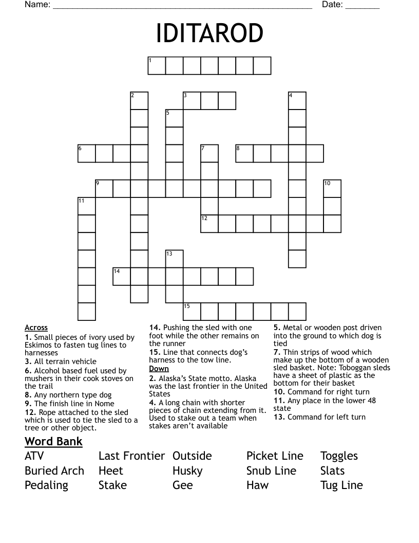 IDITAROD  Crossword
