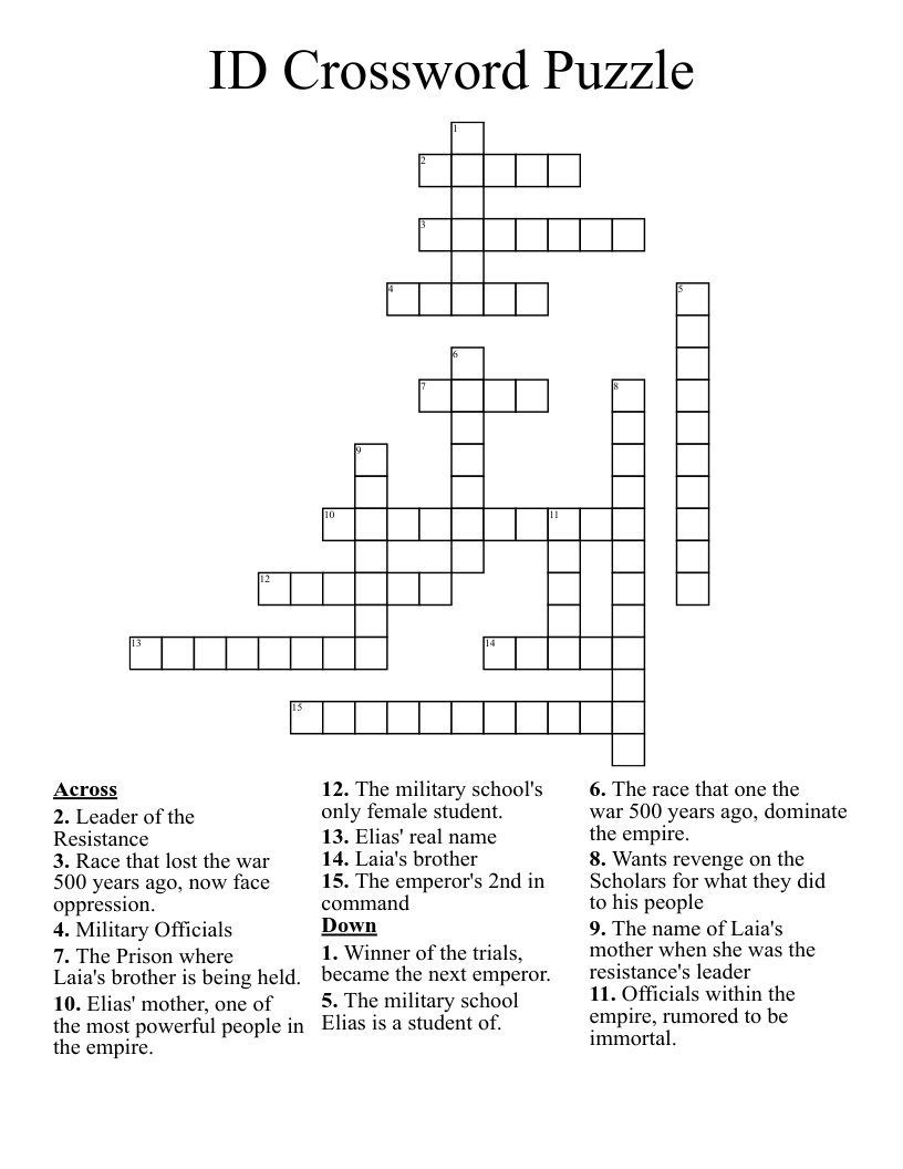 ID Crossword Puzzle 