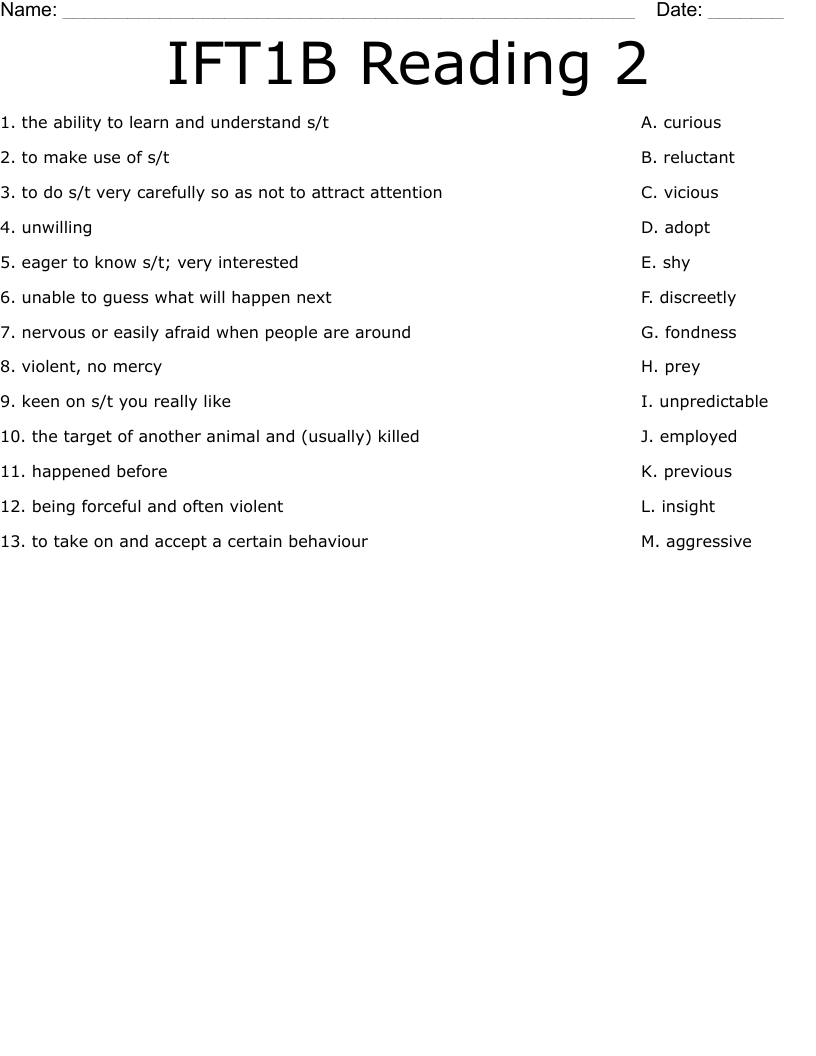 IFT1B  Reading 2  Worksheet